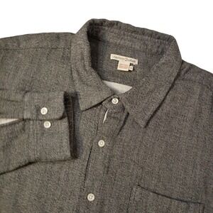 Carbon2Cobalt Flannel Shirt Mens Large Gray Brushed Cotton White Lining Pocket